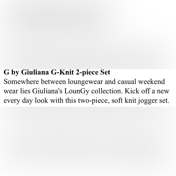 G by Giuliana G Knit 2 Piece Heather Charcoal Jogger and Top Set Size LP - Picture 3 of 16